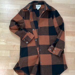BB Dakota plaid pea coat sz S